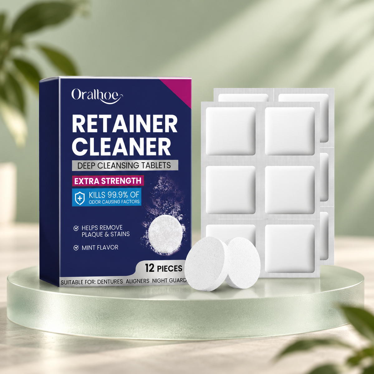 Oralhoe Retainer Cleaner Tablets — 12 Count