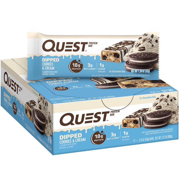 Quest Dipped Cookies Cream Bars