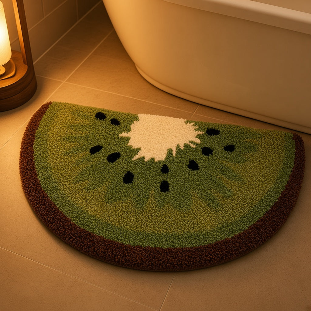Fruit Bath Mat in warm indoor light