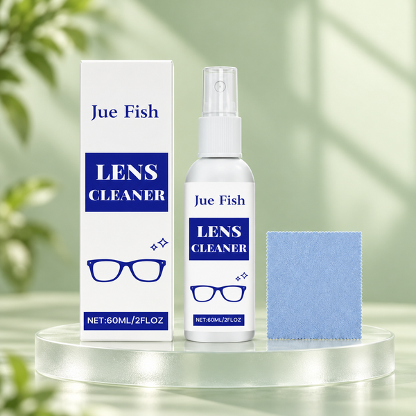 JUE FISH Lens Cleaner Spray & Cloth — 60 mL