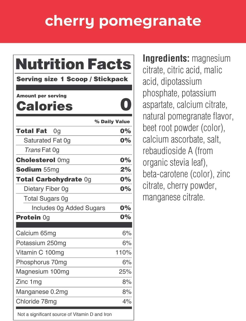 Ultima Cherry Pomegranate Electrolytes — packaging detail